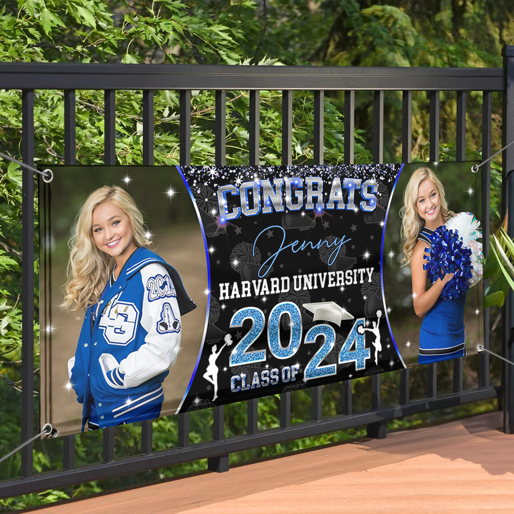 Custom Photo Congratulations Class Of 2025 - Graduation Banner - Unique Graduation Gift - Door Banner