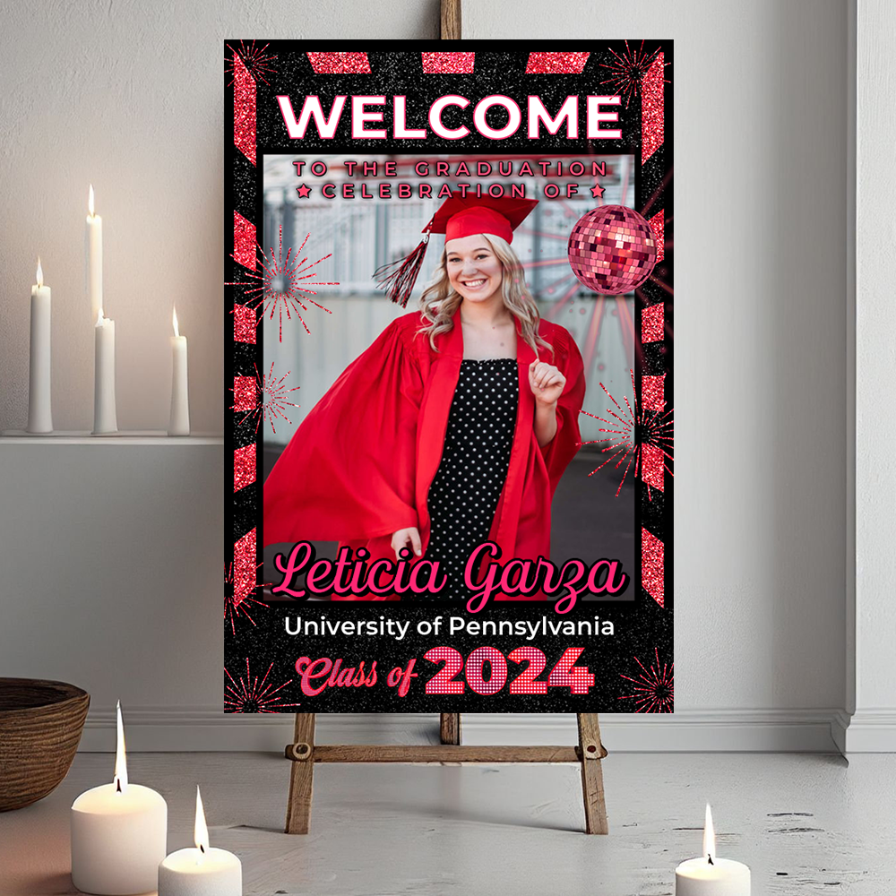 Future Ticket Welcome Sign - Custom Class Of 2025 Graduation Party Welcome Sign - Wildflower Graduation Party Welcome Sign