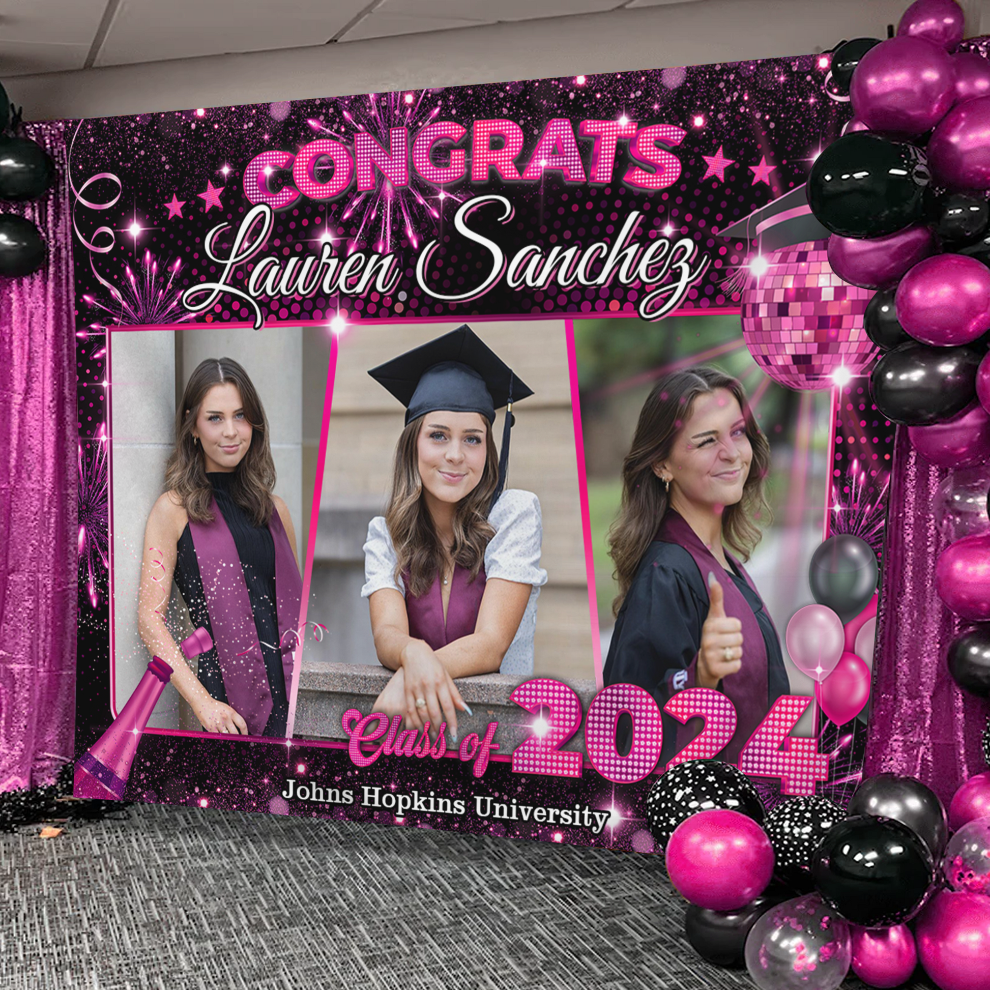 Graduation Backdrop - Class of 2025 Custom Graduation Party Backdrop - Personalized Party Decor