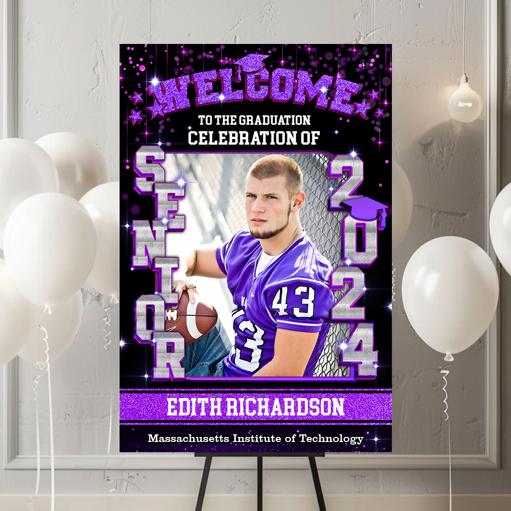 Senior 2025 - Graduation Party Welcome Sign - Custom Photo Grad Party Sign - Personalized Graduation Decoration