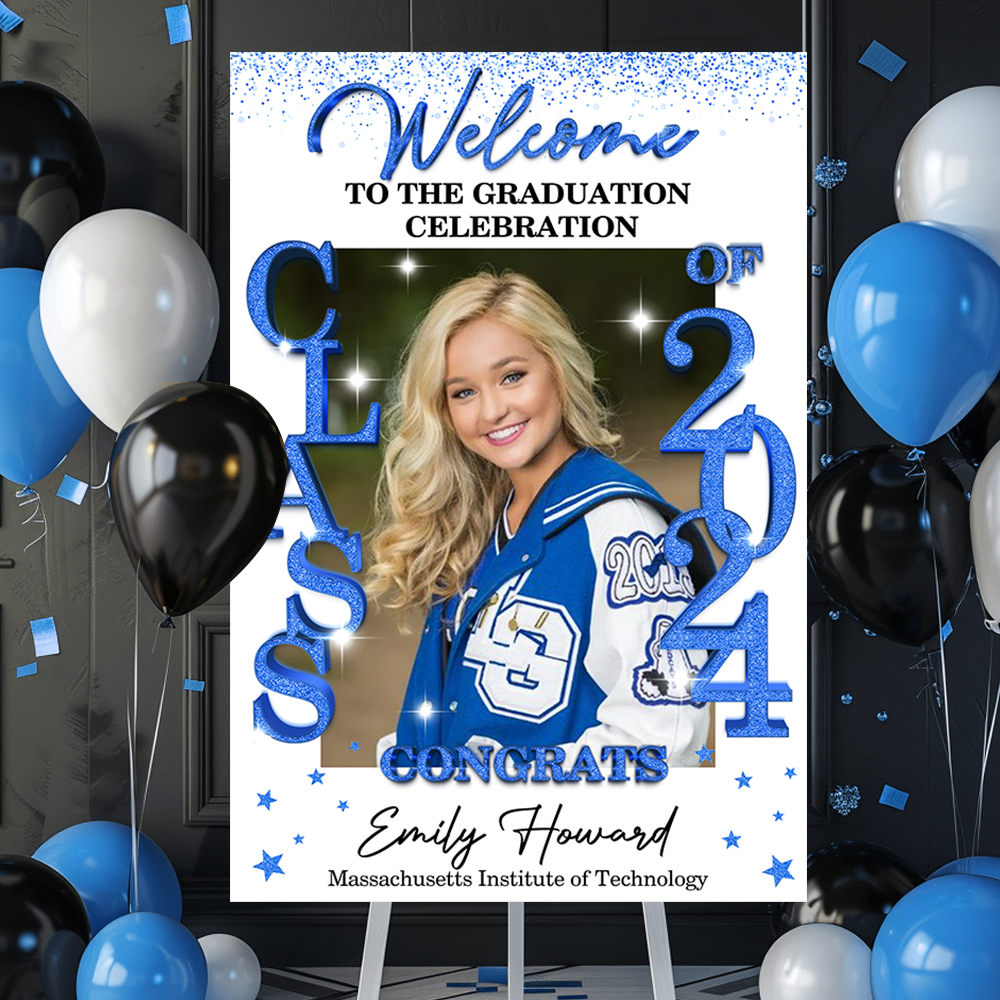 Class Of 2025 - Graduation Party Welcome Sign - Custom Photo Grad Party Sign - Personalized Graduation Decoration